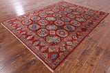 Red Turkmen Ersari Hand Knotted Wool Rug - 5' 8" X 7' 10" - Golden Nile