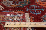 Red Turkmen Ersari Hand Knotted Wool Rug - 5' 8" X 7' 10" - Golden Nile