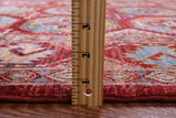 Red Turkmen Ersari Hand Knotted Wool Rug - 5' 8" X 7' 10" - Golden Nile