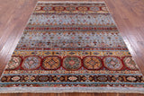 Khorjin Persian Gabbeh Hand Knotted Wool Rug - 5' 9" X 7' 10" - Golden Nile