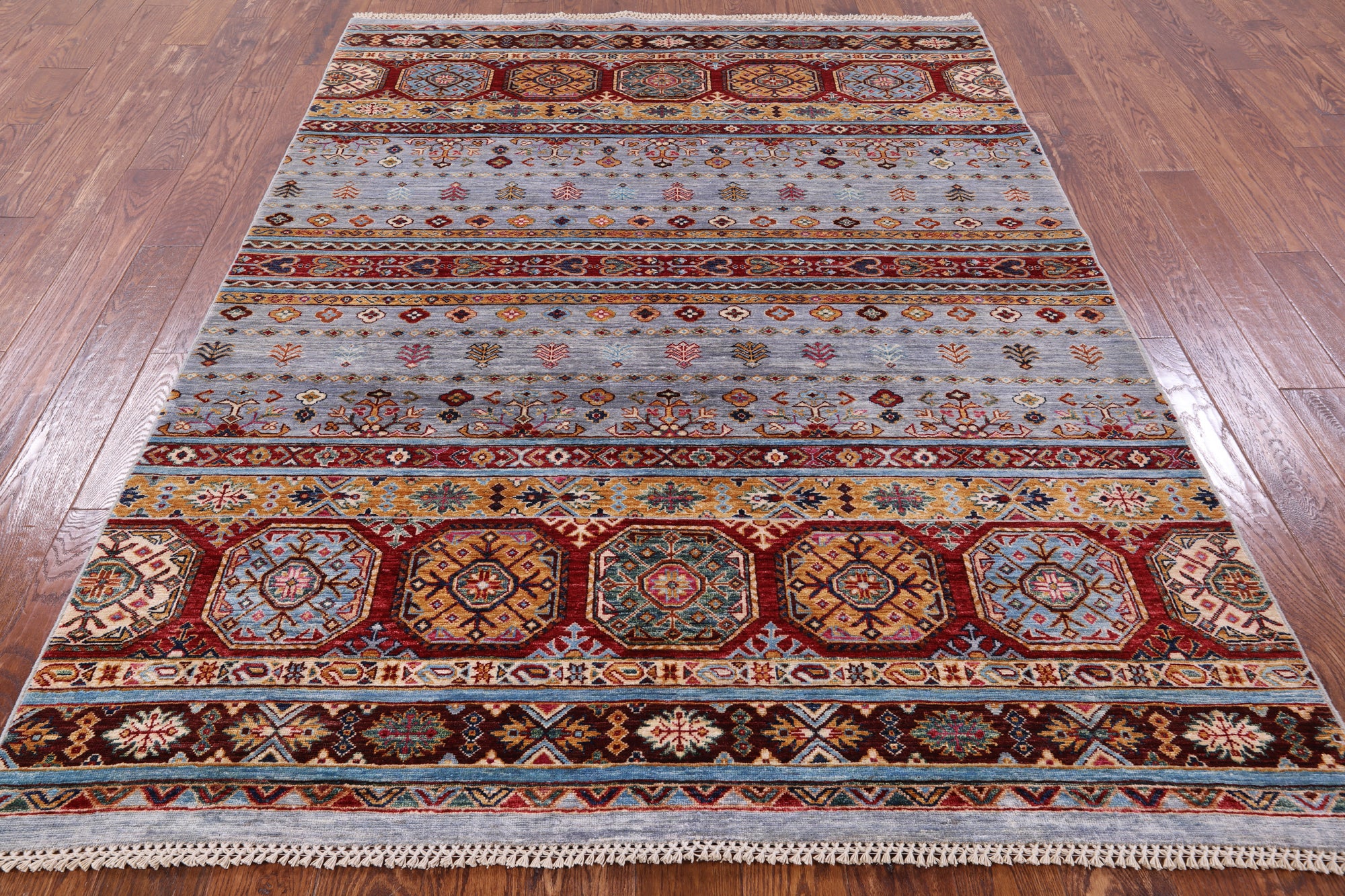 Khorjin Persian Gabbeh Hand Knotted Wool Rug - 5' 9" X 7' 10" - Golden Nile