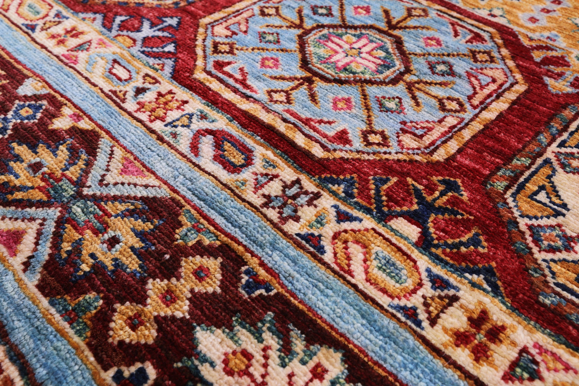 Khorjin Persian Gabbeh Hand Knotted Wool Rug - 5' 9" X 7' 10" - Golden Nile