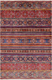 Khorjin Persian Gabbeh Hand Knotted Wool Rug - 4' 1" X 5' 11" - Golden Nile
