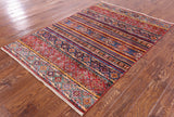 Khorjin Persian Gabbeh Hand Knotted Wool Rug - 4' 1" X 5' 11" - Golden Nile