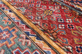 Khorjin Persian Gabbeh Hand Knotted Wool Rug - 4' 1" X 5' 11" - Golden Nile