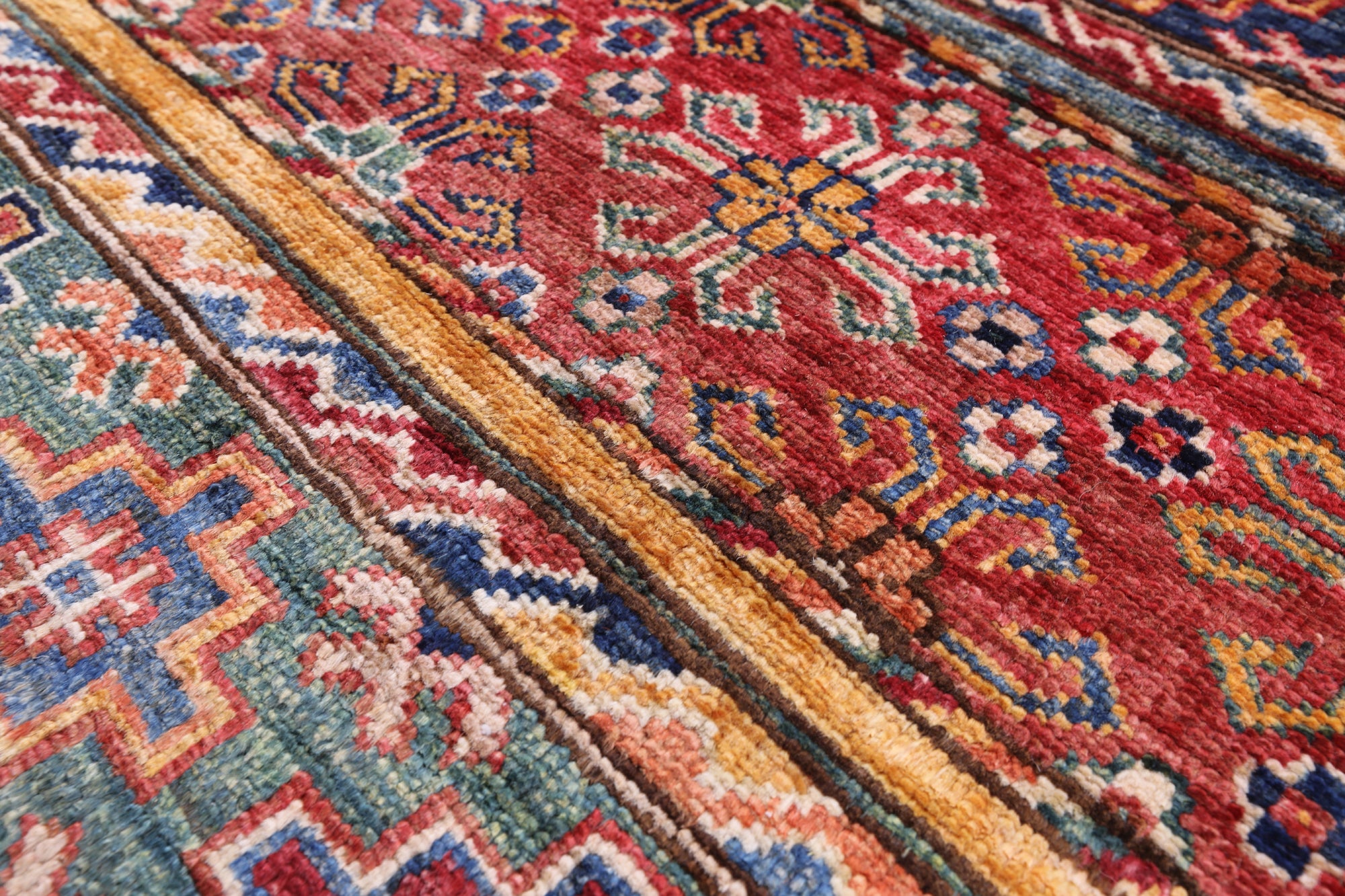 Khorjin Persian Gabbeh Hand Knotted Wool Rug - 4' 1" X 5' 11" - Golden Nile