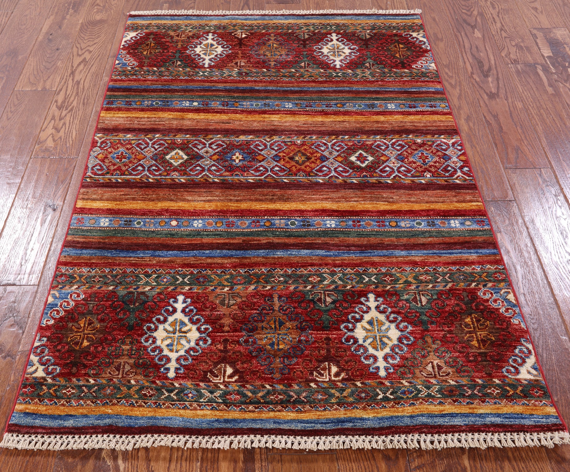 Khorjin Persian Gabbeh Hand Knotted Wool Rug - 3' 5" X 5' 0" - Golden Nile