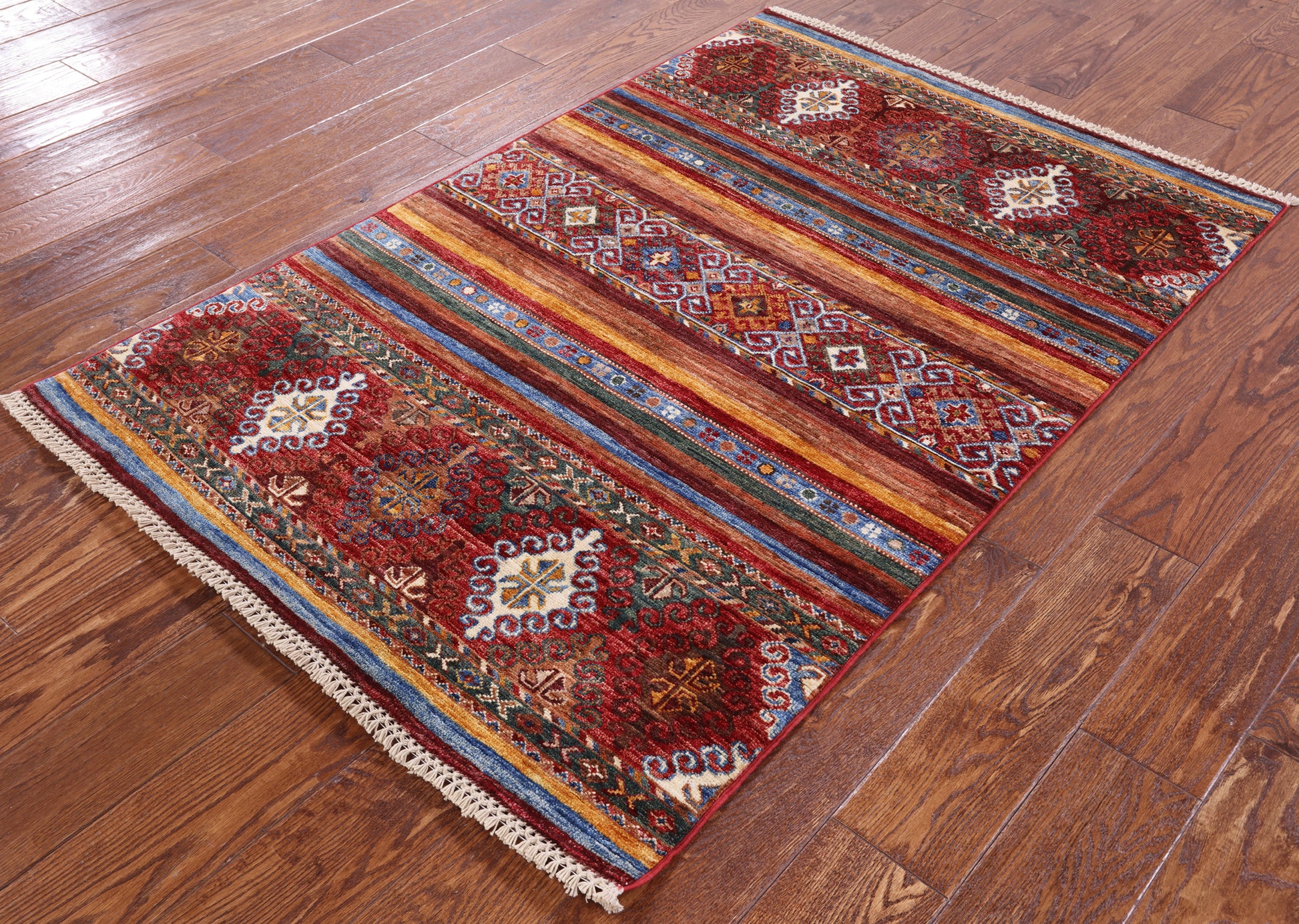 Khorjin Persian Gabbeh Hand Knotted Wool Rug - 3' 5" X 5' 0" - Golden Nile