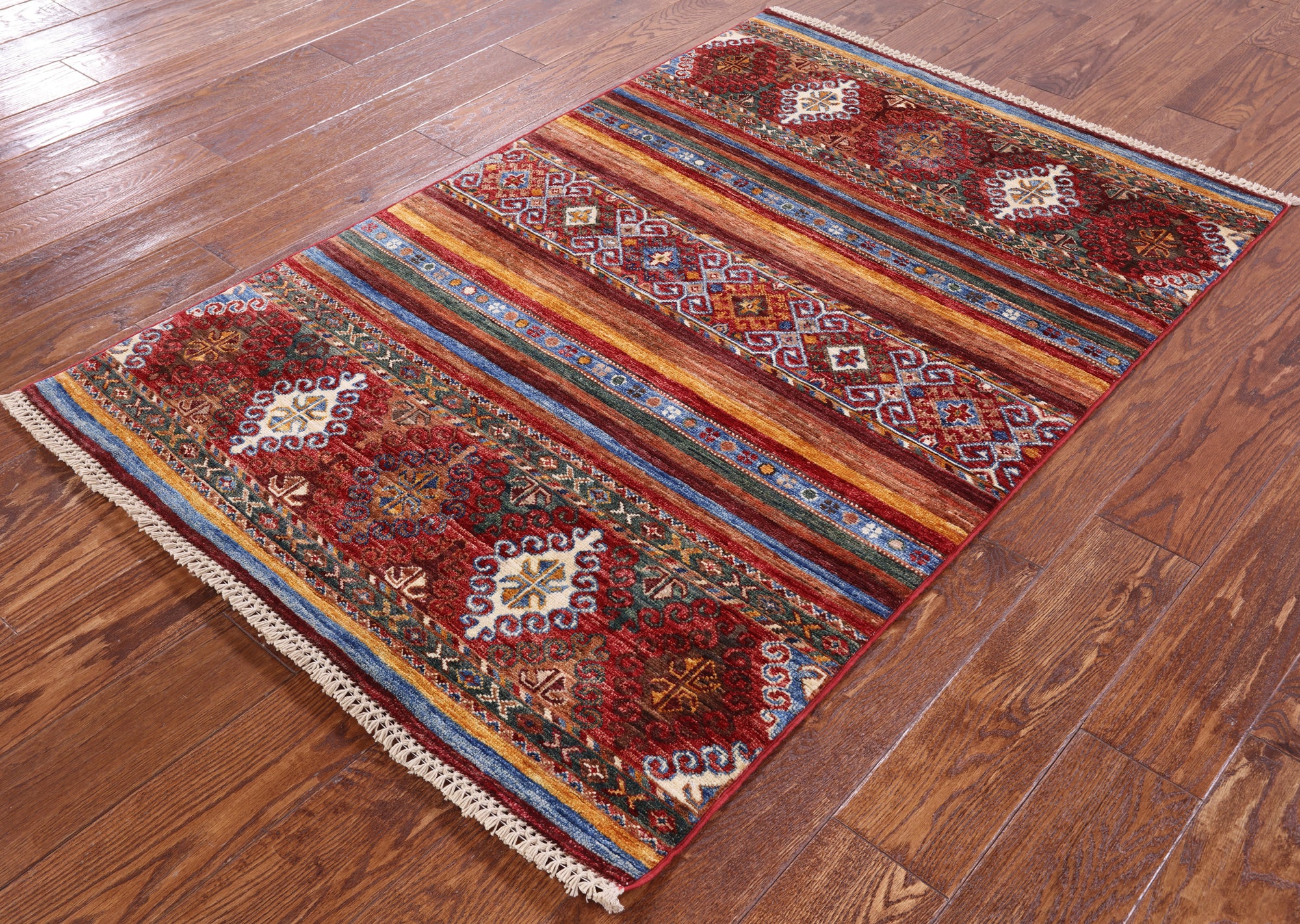 Khorjin Persian Gabbeh Hand Knotted Wool Rug - 3' 5" X 5' 0" - Golden Nile