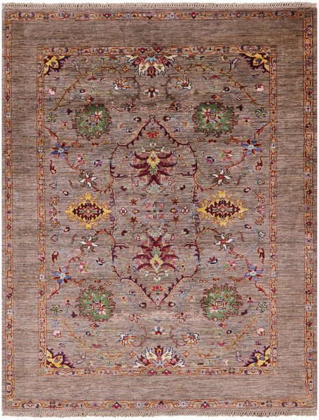 Peshawar Hand Knotted Wool Rug - 5' 1" X 6' 6" - Golden Nile