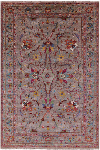 Peshawar Hand Knotted Wool Rug - 6' 9" X 10' 4" - Golden Nile