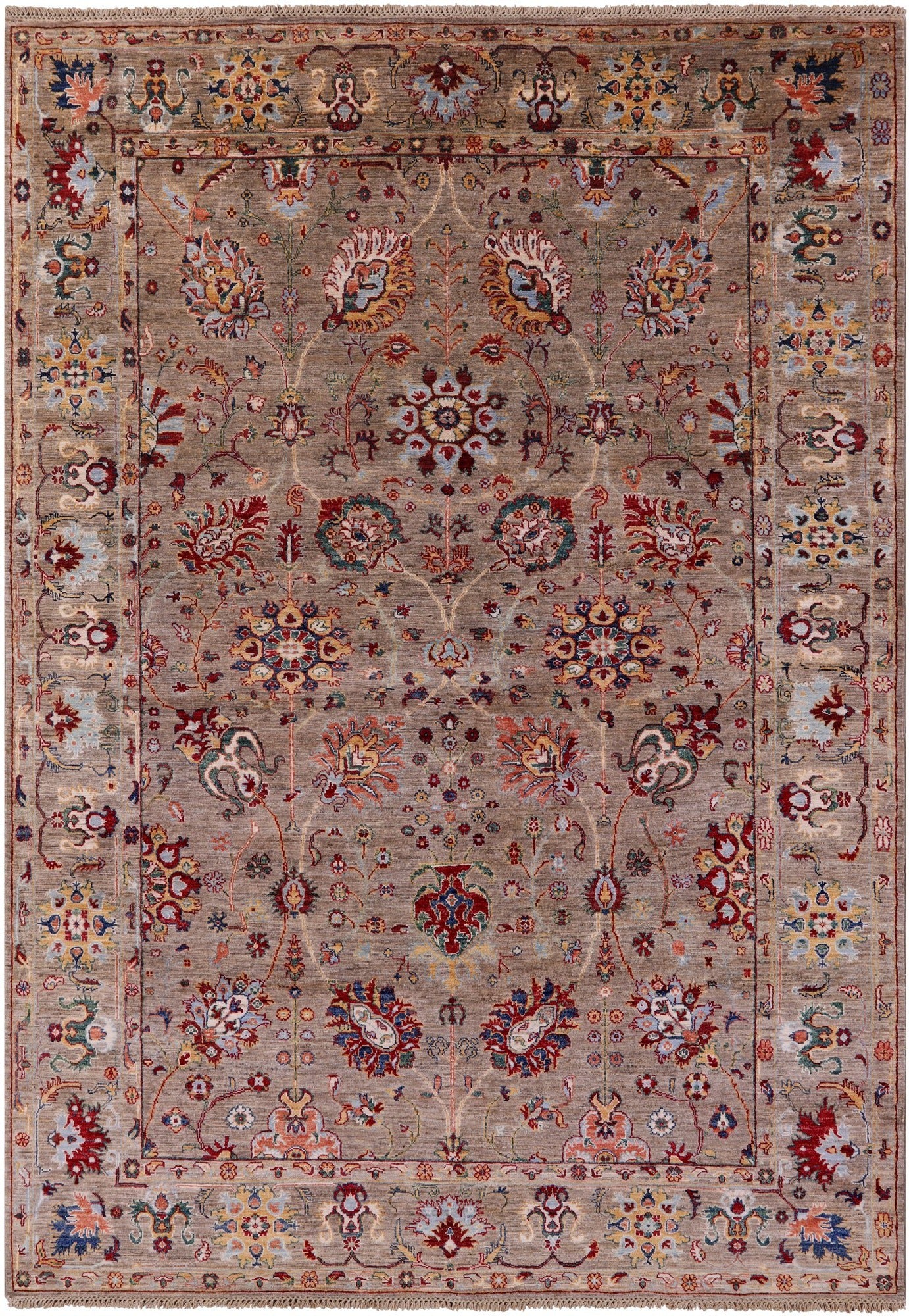 Peshawar Hand Knotted Wool Rug - 6' 8" X 9' 9" - Golden Nile