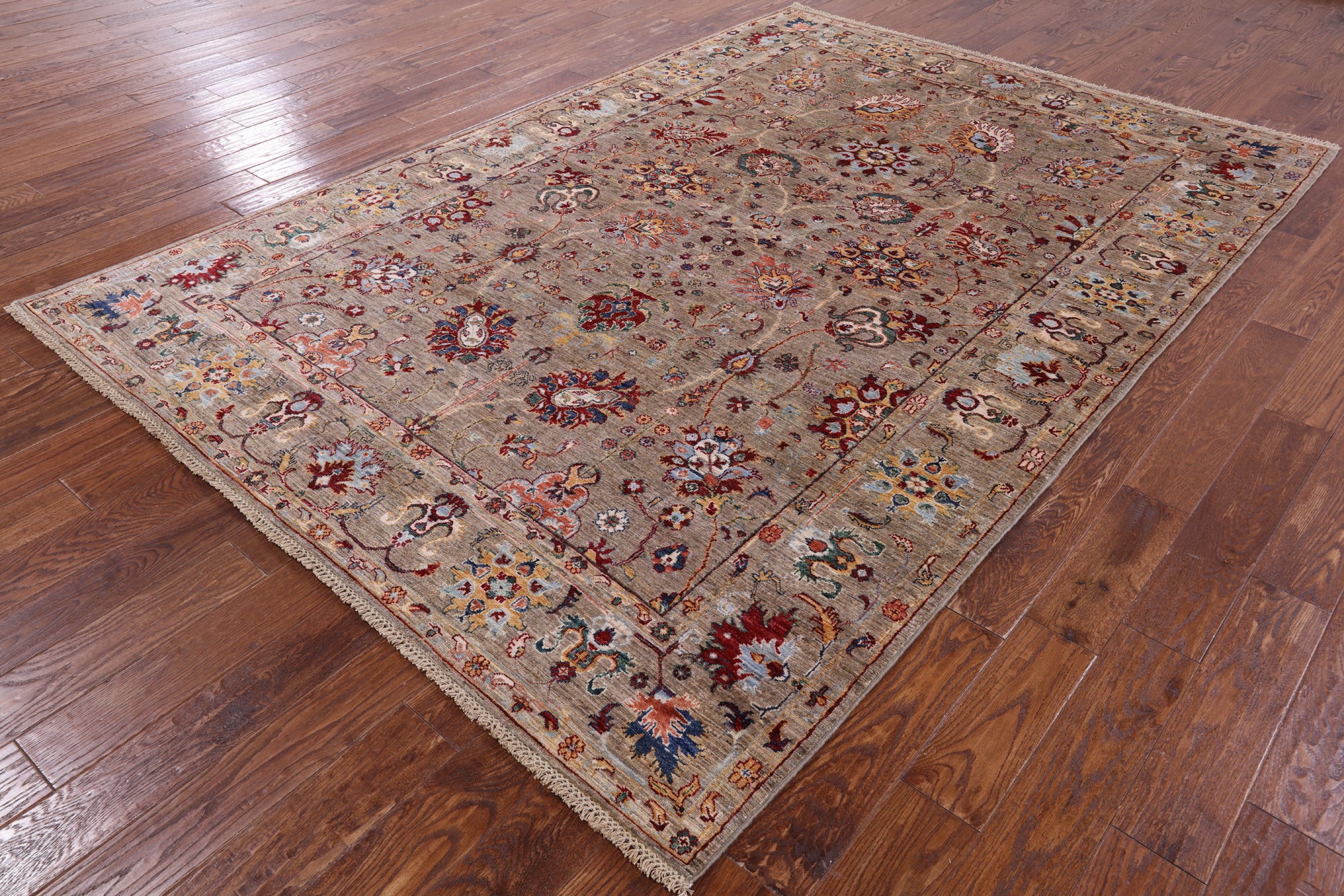 Peshawar Hand Knotted Wool Rug - 6' 8" X 9' 9" - Golden Nile