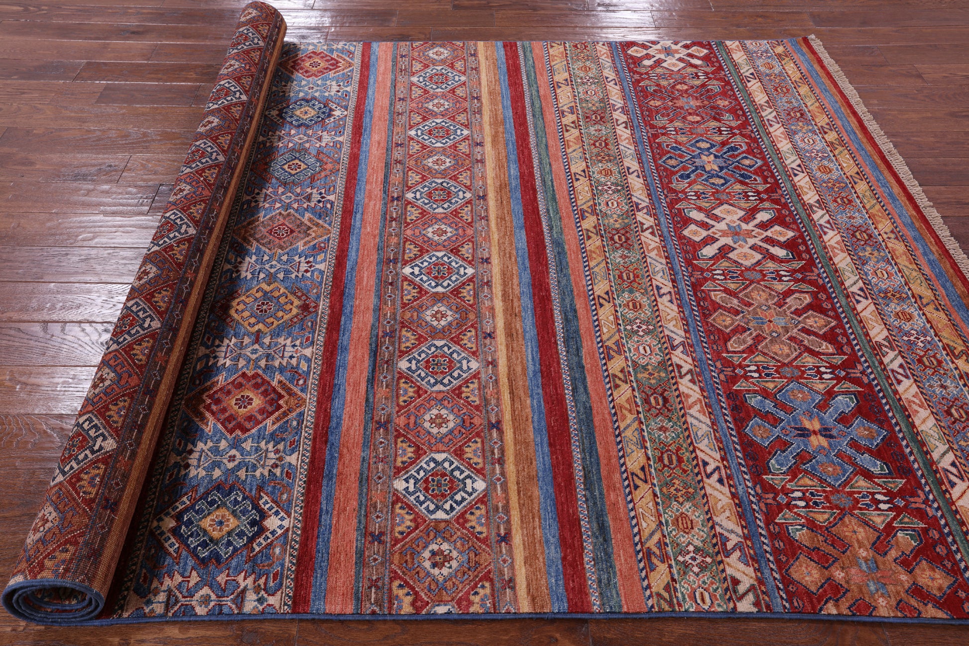 Khorjin Persian Gabbeh Hand Knotted Wool Rug - 6' 5" X 9' 10" - Golden Nile