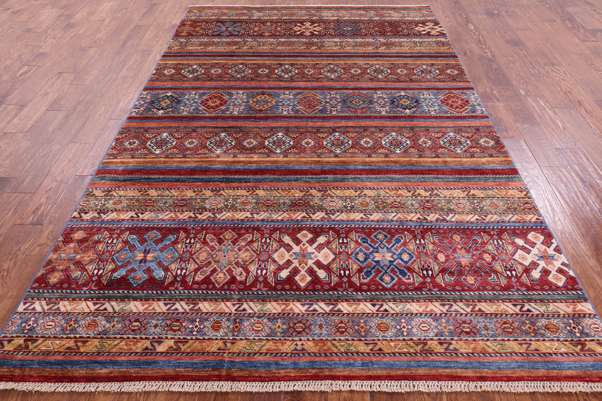 Khorjin Persian Gabbeh Hand Knotted Wool Rug - 6' 5" X 9' 10" - Golden Nile