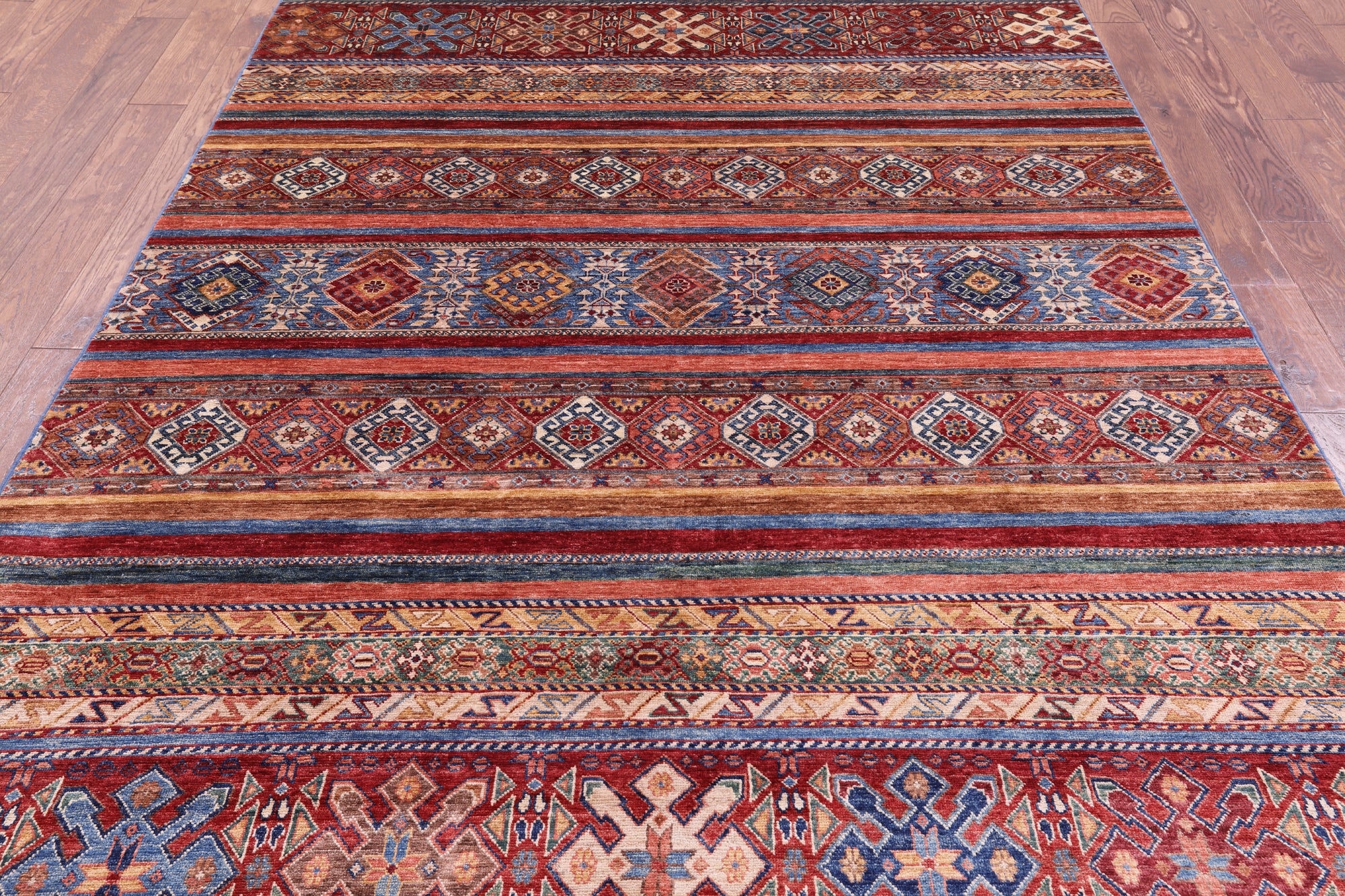 Khorjin Persian Gabbeh Hand Knotted Wool Rug - 6' 5" X 9' 10" - Golden Nile