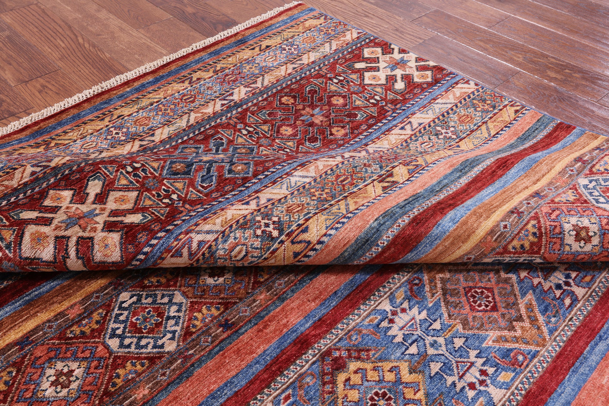 Khorjin Persian Gabbeh Hand Knotted Wool Rug - 6' 5" X 9' 10" - Golden Nile