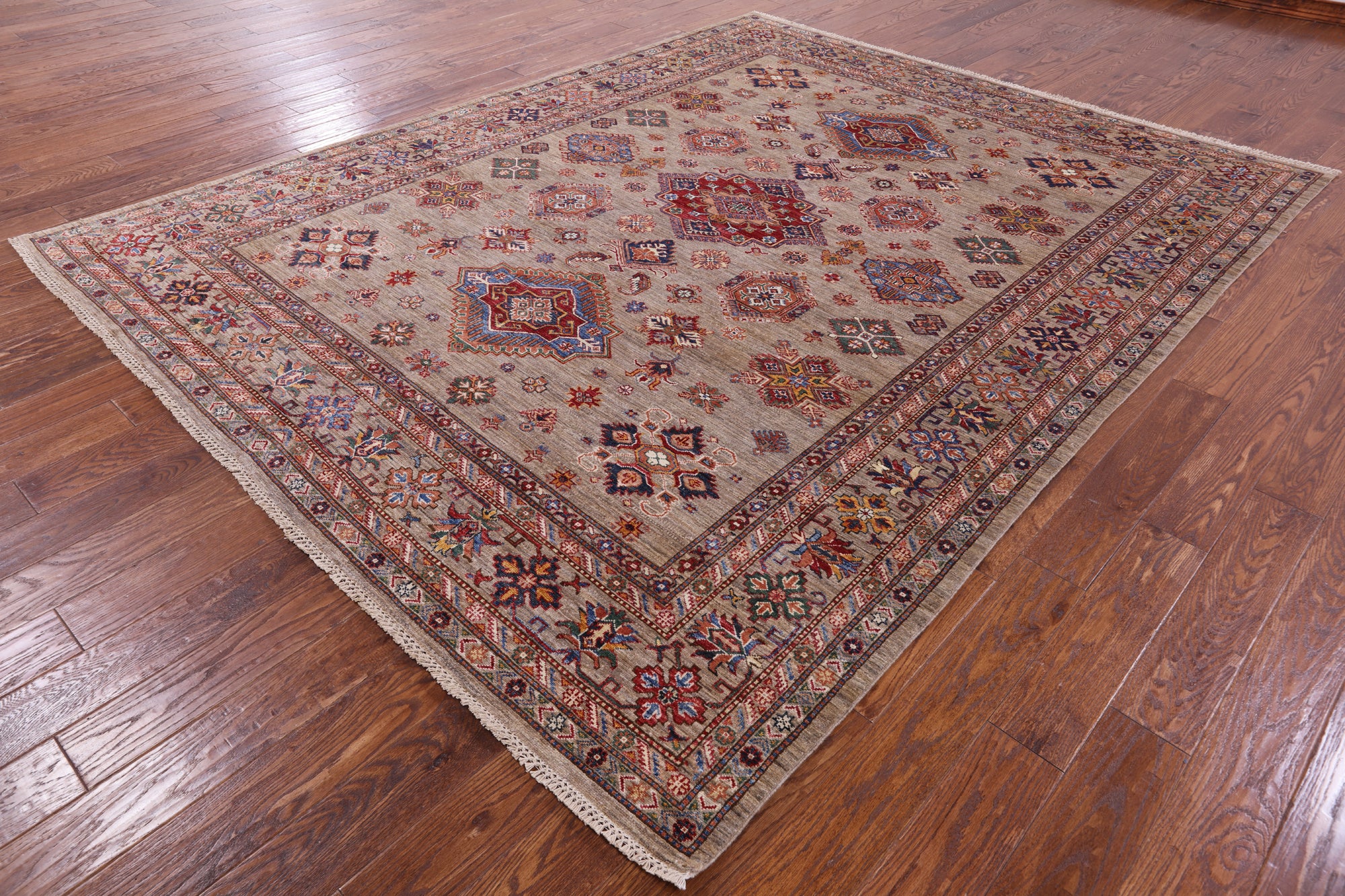 Super Kazak Handmade Wool Rug - 8' 0" X 10' 0" - Golden Nile