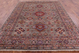 Super Kazak  Hand Knotted Wool Rug - 8' 2" X 10' 1" - Golden Nile