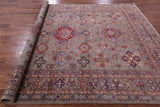 Super Kazak  Hand Knotted Wool Rug - 8' 2" X 10' 1" - Golden Nile