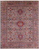 Super Kazak  Hand Knotted Wool Rug - 8' 2" X 10' 1" - Golden Nile