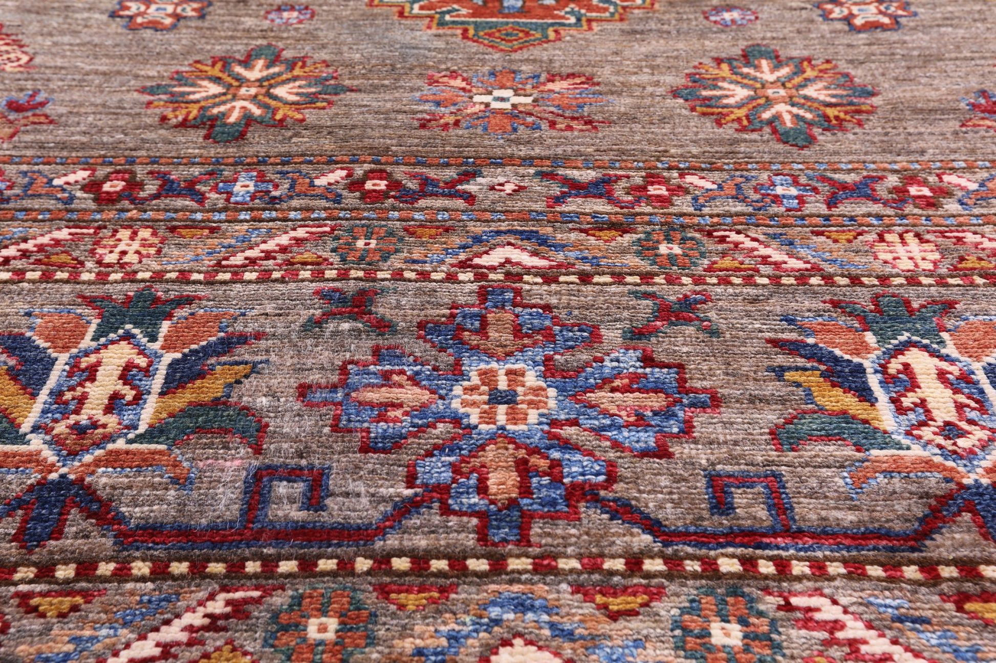 Super Kazak  Hand Knotted Wool Rug - 8' 2" X 10' 1" - Golden Nile