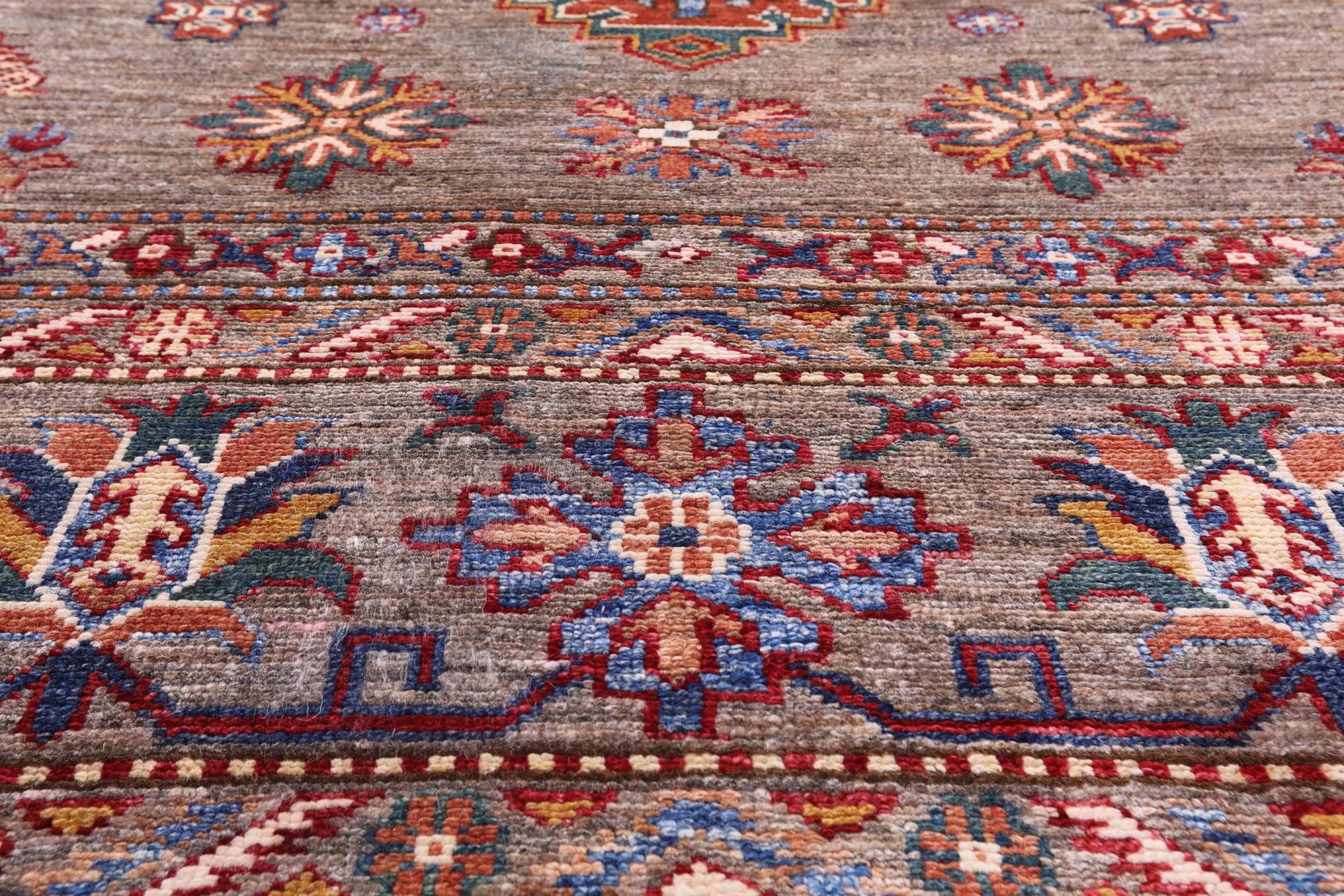 Super Kazak  Hand Knotted Wool Rug - 8' 2" X 10' 1" - Golden Nile