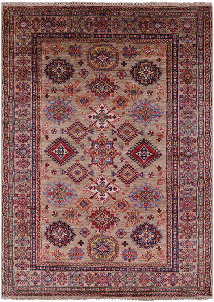 Super Kazak Handmade Wool Rug - 5' 8" X 7' 9" - Golden Nile