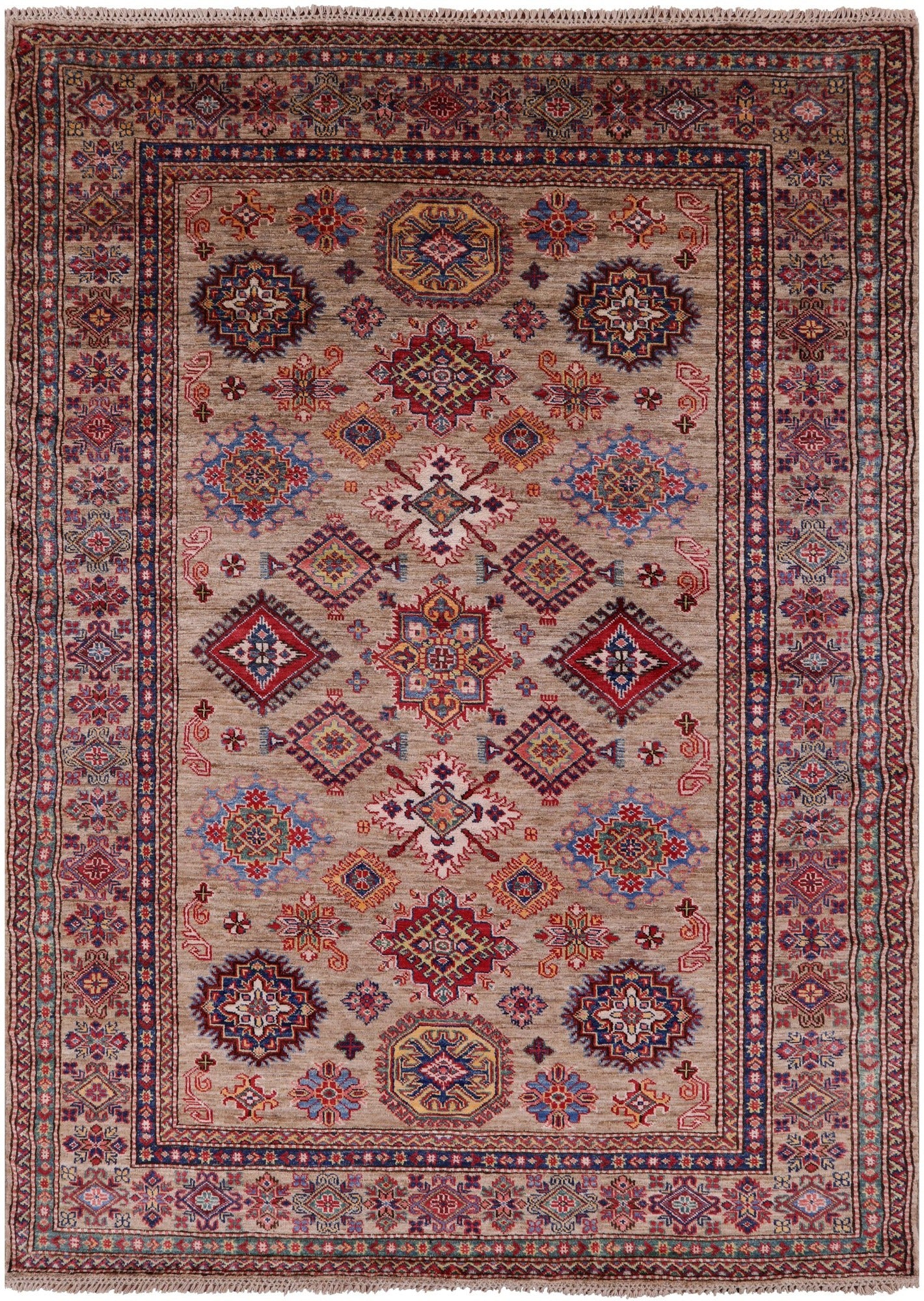 Super Kazak Handmade Wool Rug - 5' 8" X 7' 9" - Golden Nile