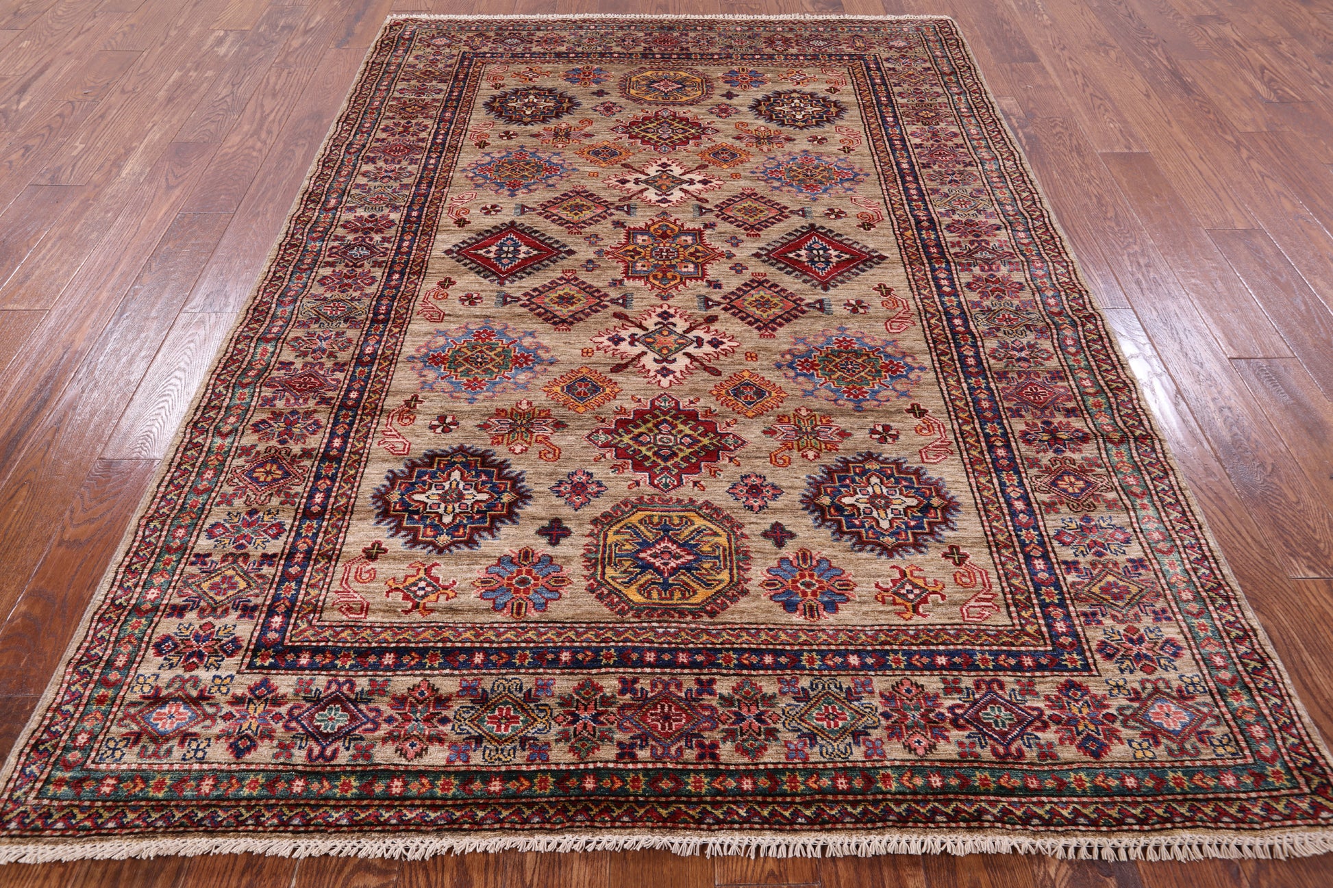 Super Kazak Handmade Wool Rug - 5' 8" X 7' 9" - Golden Nile