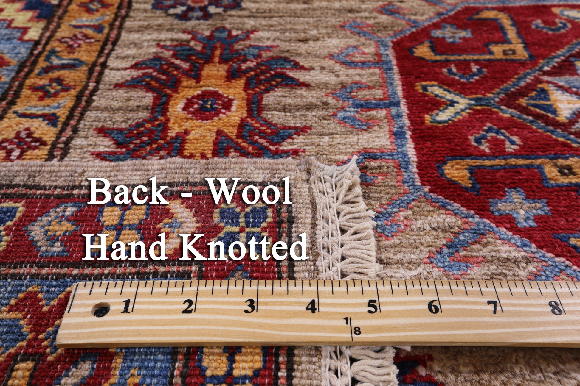 Super Kazak Hand Knotted Wool Rug - 4' 0" X 6' 1" - Golden Nile