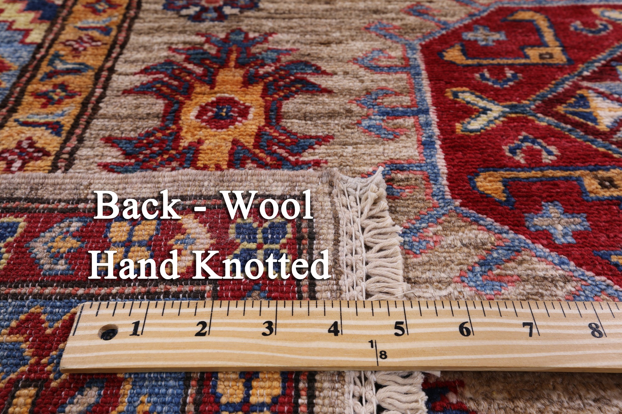 Super Kazak Hand Knotted Wool Rug - 4' 0" X 6' 1" - Golden Nile