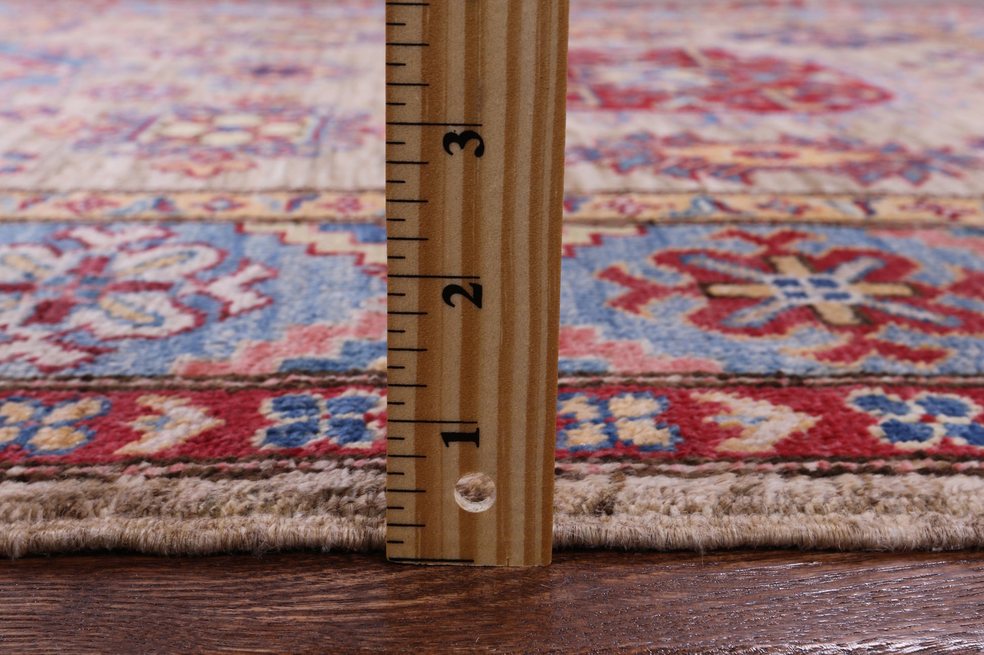 Super Kazak Hand Knotted Wool Rug - 4' 0" X 6' 1" - Golden Nile
