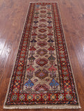 Super Kazak Hand Knotted Wool Runner Rug - 2' 7" X 9' 2" - Golden Nile