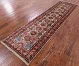 Super Kazak Hand Knotted Wool Runner Rug - 2' 7" X 9' 2" - Golden Nile