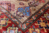 Super Kazak Hand Knotted Wool Runner Rug - 2' 7" X 9' 2" - Golden Nile