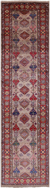 Super Kazak Handmade Wool Runner Rug - 2' 7" X 9' 4" - Golden Nile