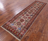 Super Kazak Handmade Wool Runner Rug - 2' 7" X 9' 2" - Golden Nile