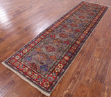 Super Kazak Hand Knotted Wool Runner Rug - 2' 8" X 9' 1" - Golden Nile