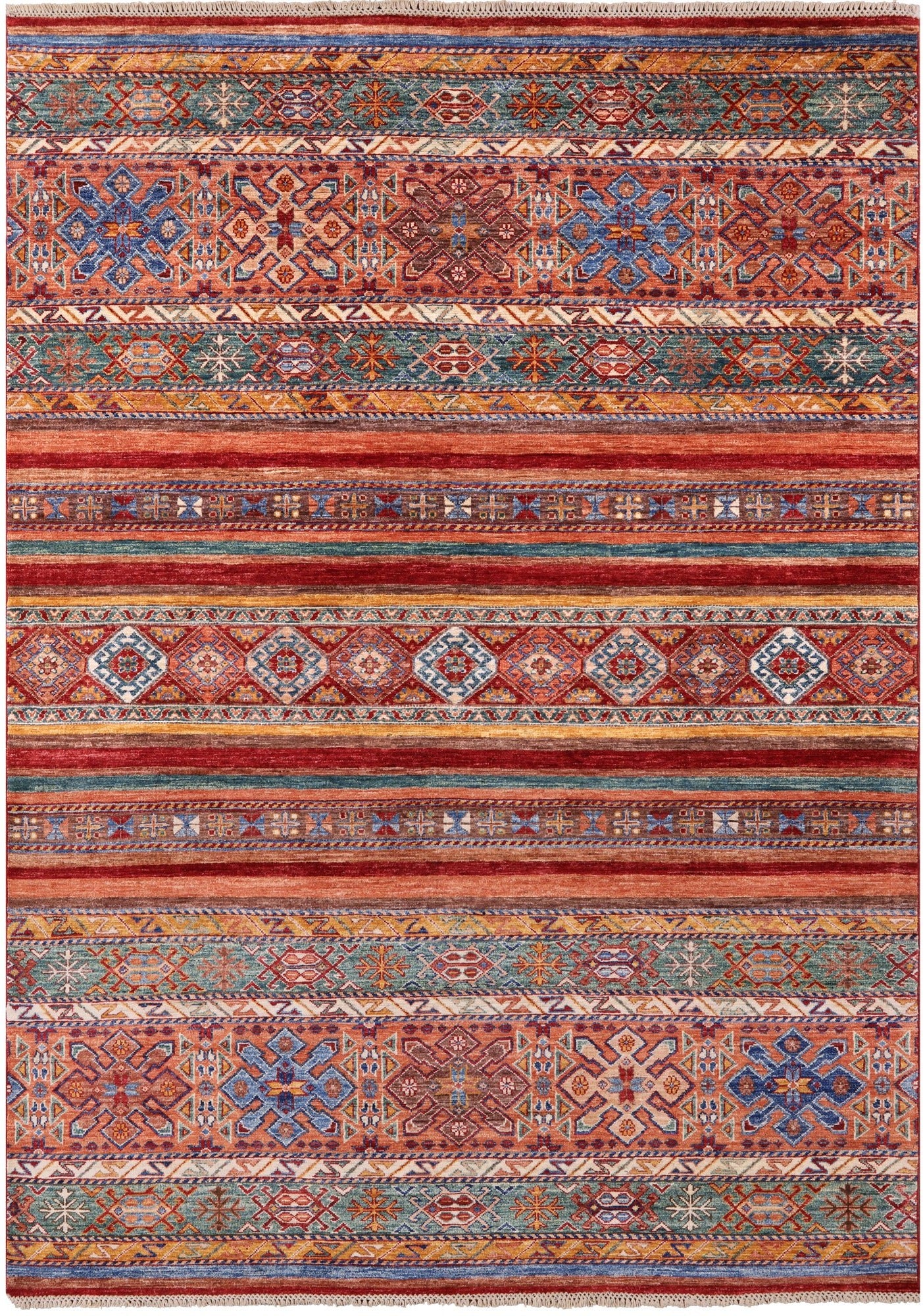 Khorjin Persian Gabbeh Handmade Wool Rug - 5' 9" X 8' 1" - Golden Nile