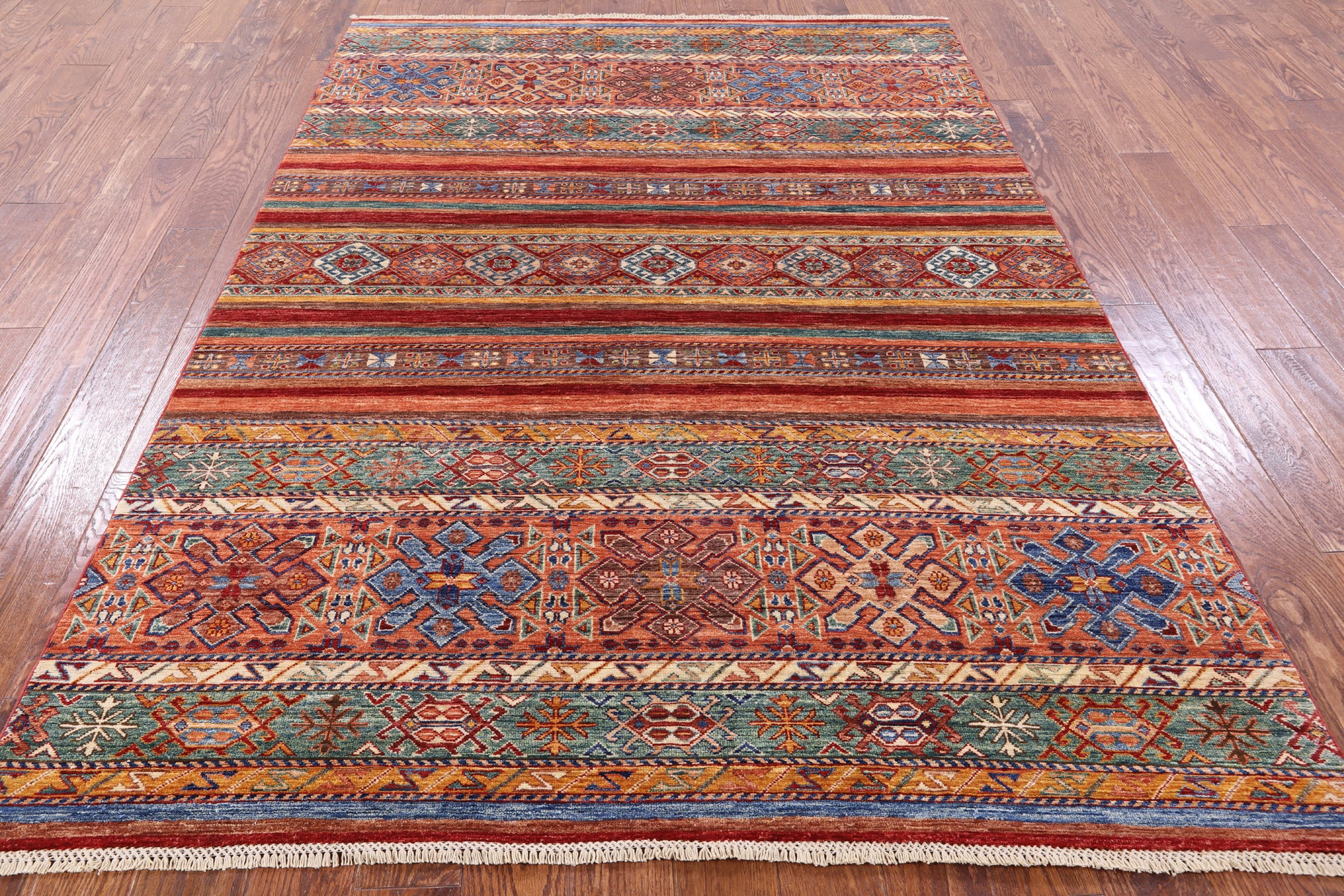 Khorjin Persian Gabbeh Handmade Wool Rug - 5' 9" X 8' 1" - Golden Nile