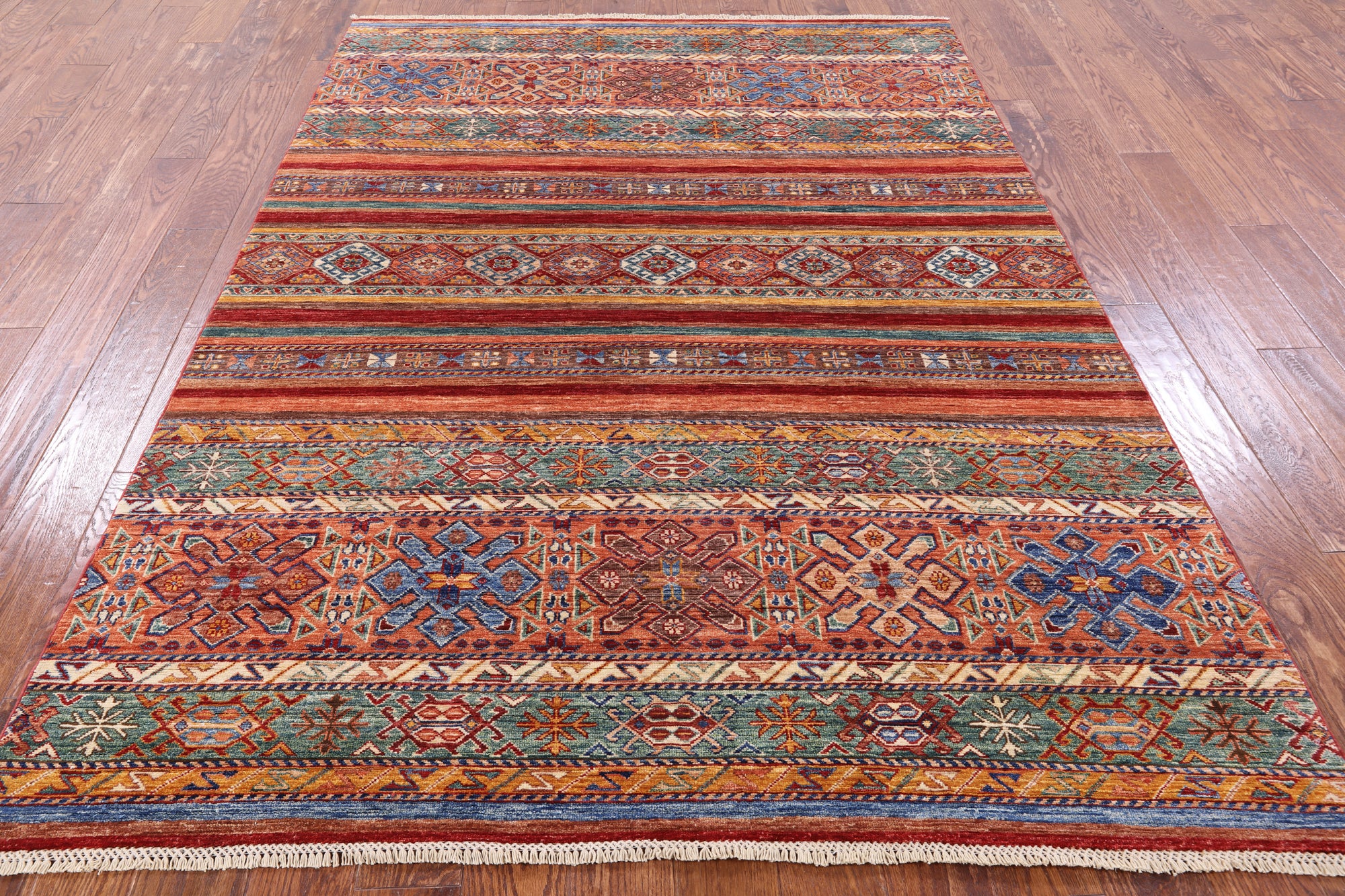 Khorjin Persian Gabbeh Handmade Wool Rug - 5' 9" X 8' 1" - Golden Nile