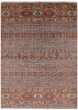 Khorjin Persian Gabbeh Hand Knotted Wool Rug - 5' 8" X 7' 9" - Golden Nile
