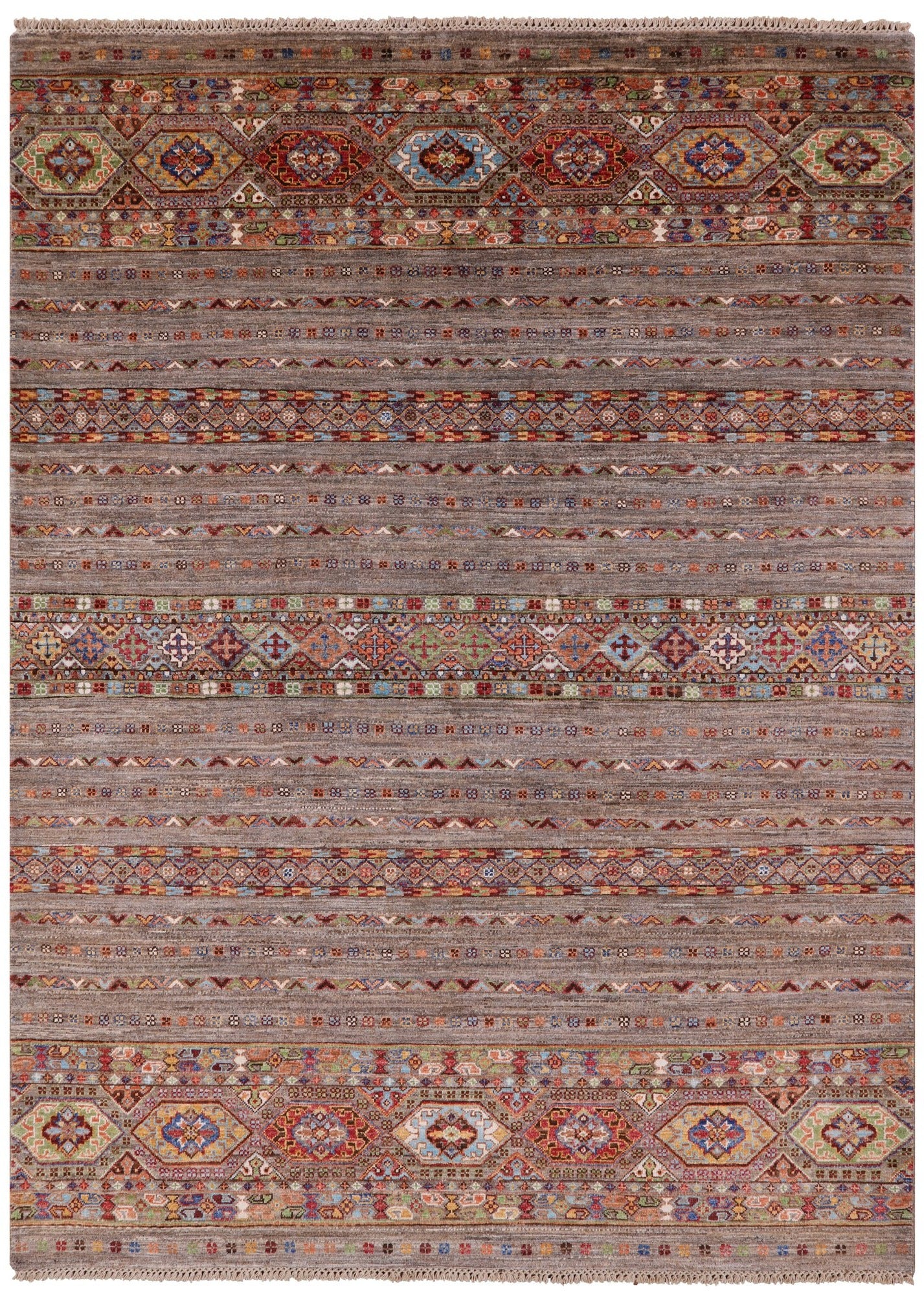 Khorjin Persian Gabbeh Hand Knotted Wool Rug - 5' 8" X 7' 9" - Golden Nile