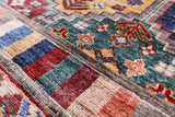 Blue Tribal Persian Gabbeh Hand Knotted Wool Rug - 8' 2" X 11' 4" - Golden Nile