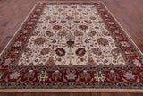 Ivory Peshawar Handmade Wool Rug - 9' 0" X 11' 10" - Golden Nile