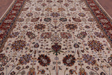 Ivory Peshawar Handmade Wool Rug - 9' 0" X 11' 10" - Golden Nile