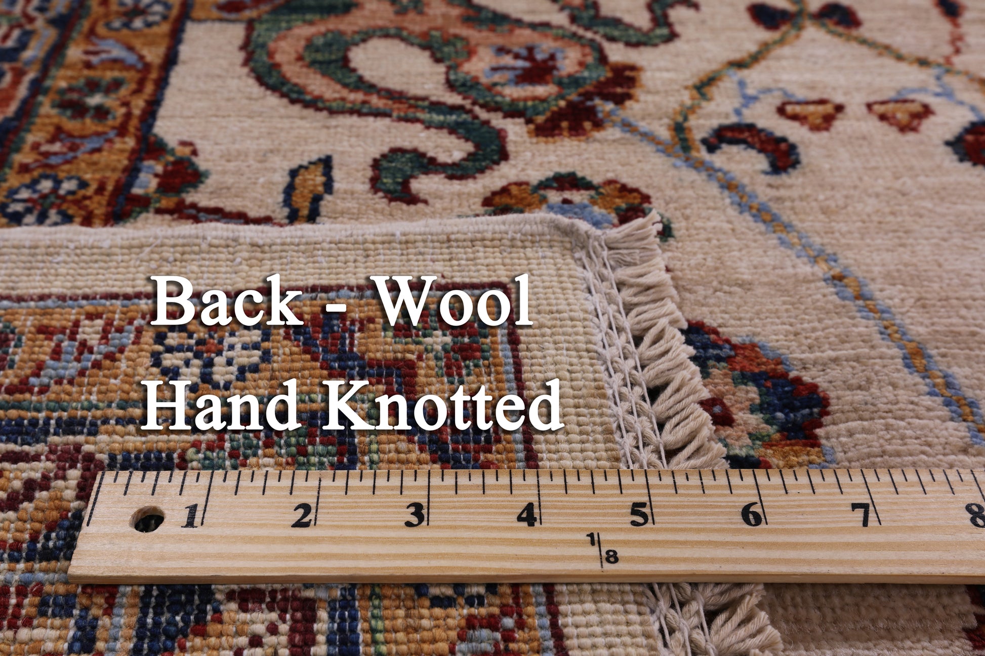 Ivory Peshawar Handmade Wool Rug - 9' 0" X 11' 10" - Golden Nile