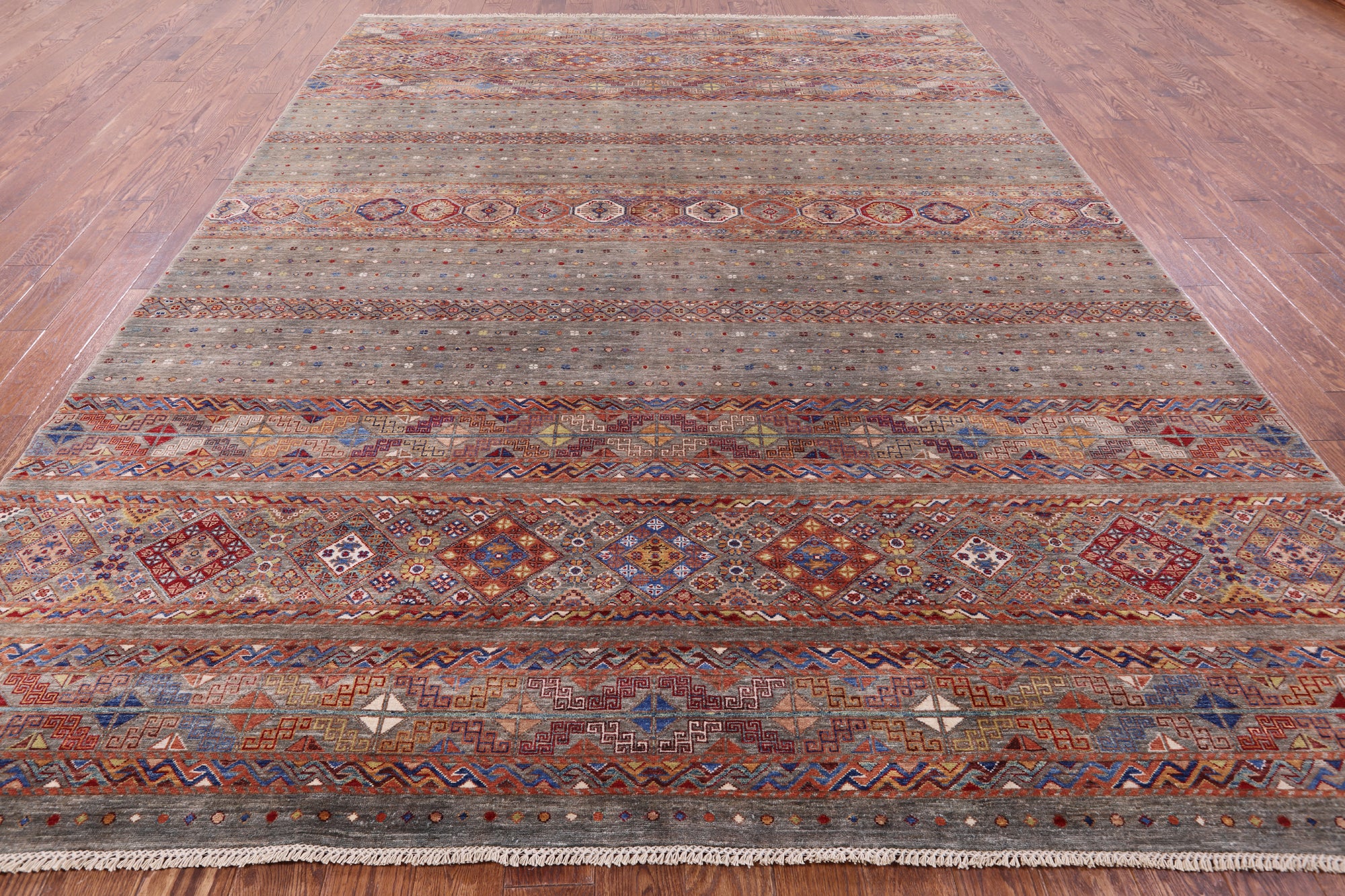 Khorjin Persian Gabbeh Hand Knotted Wool Rug - 9' 0" X 11' 10" - Golden Nile