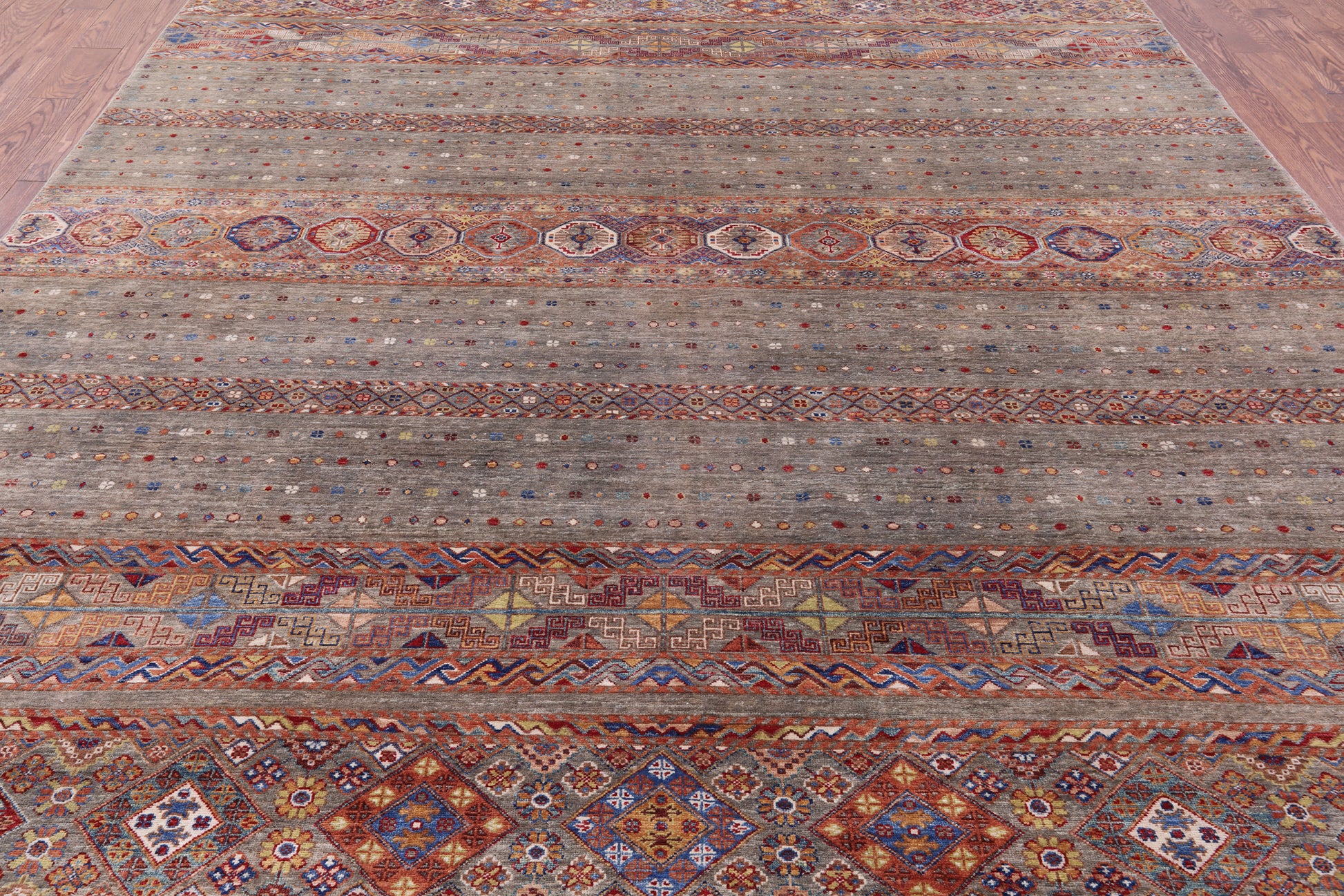 Khorjin Persian Gabbeh Hand Knotted Wool Rug - 9' 0" X 11' 10" - Golden Nile